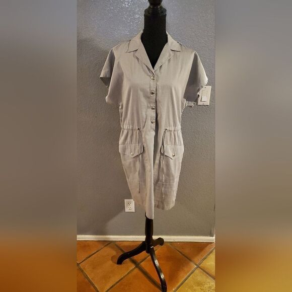 Rag & Bone Gray Shirt Mini Dress Two Pockets Women’s Size 4 - Picture 3 of 15